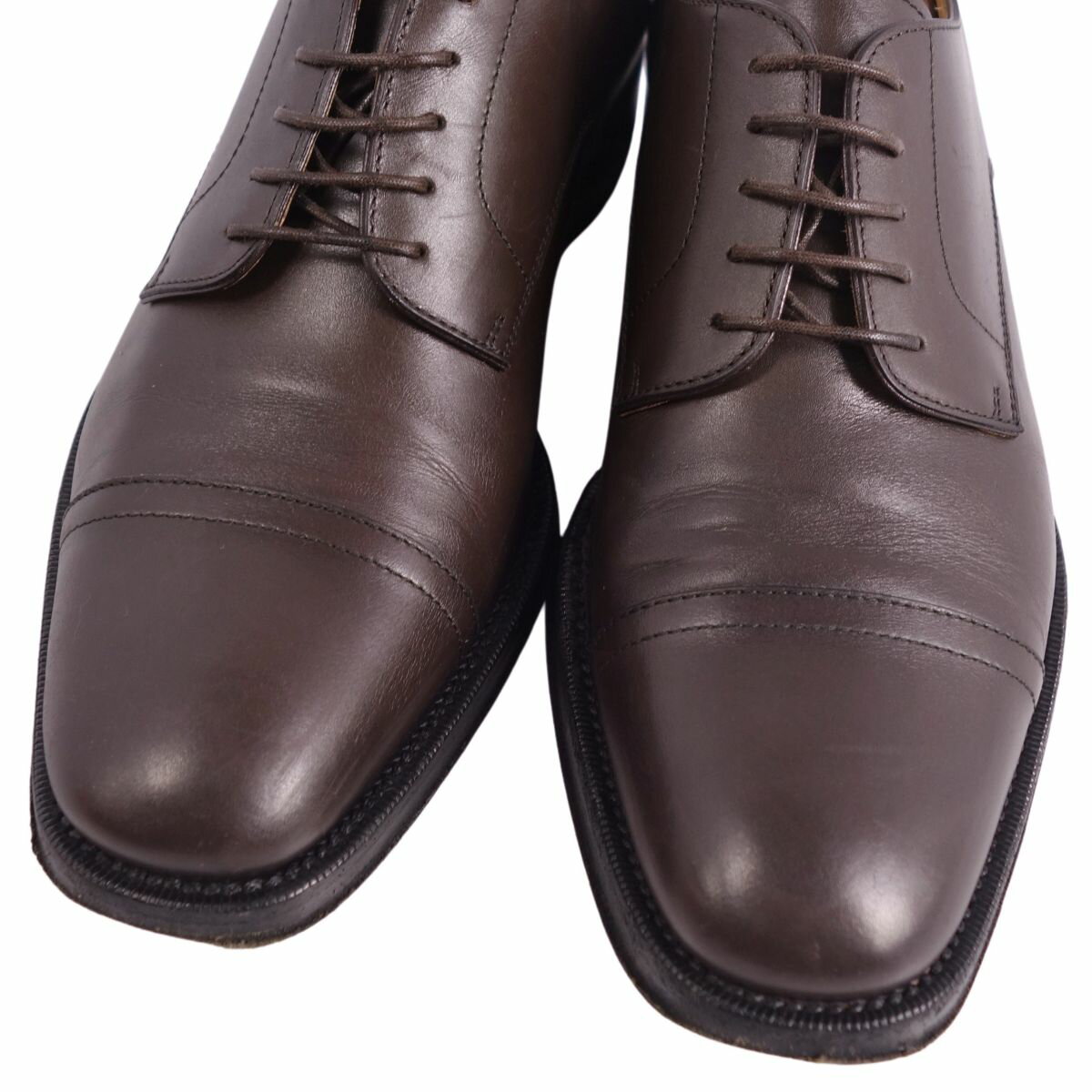 【美品】エルメス HERMES 2021年 レザーシューズ ダービーシューズ ビジネスシューズ カーフレザー シューズ 革靴 メンズ 40(25cm相当) ブラウン【中古】