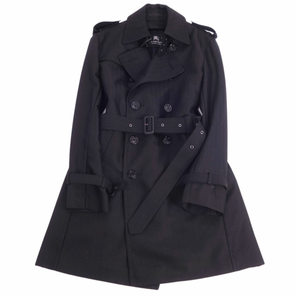 【美品】バーバリー ブラックレーベル BURBERRY BLACK LABEL コート トレンチコート ライナー付き アウター メンズ M ブラック【中古】