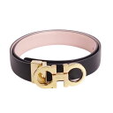 【美品】サルヴァトーレ フェラガモ Salvatore Ferragamo ベルト レザーベルト リバーシブル ガンチーニ レザー レディース イタリア製 ピンク【中古】