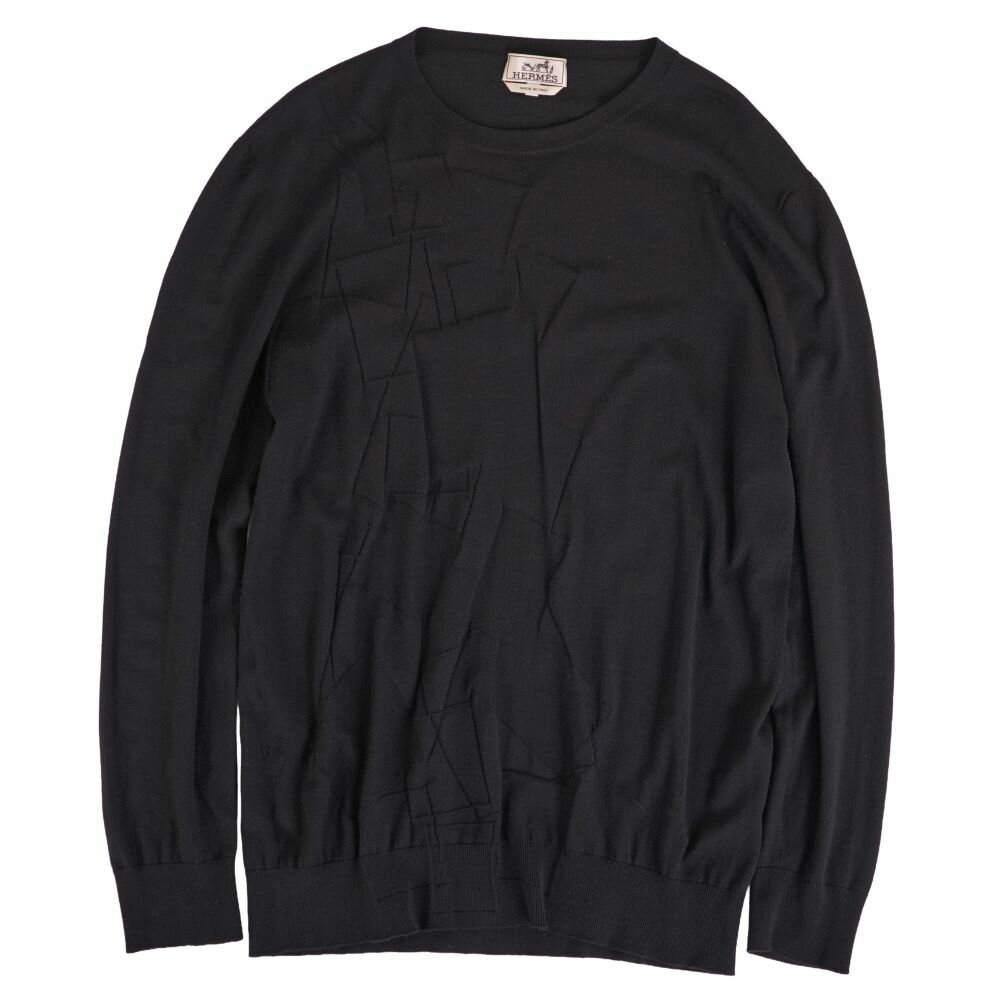 樂天商城 - 【美品】エルメス HERMES ニット 21AW セーター ロングスリーブ 長袖 ウール トップス メンズ イタリア製 XL ブラック【中古】