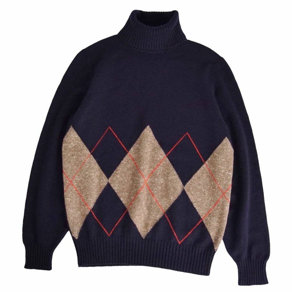 【美品】ブルネロクチネリ BRUNELLO CUCINELLI ニット セーター タートルネック カシミヤ トップス レディース イタリア製 44(XL相当) ネイビー【中古】