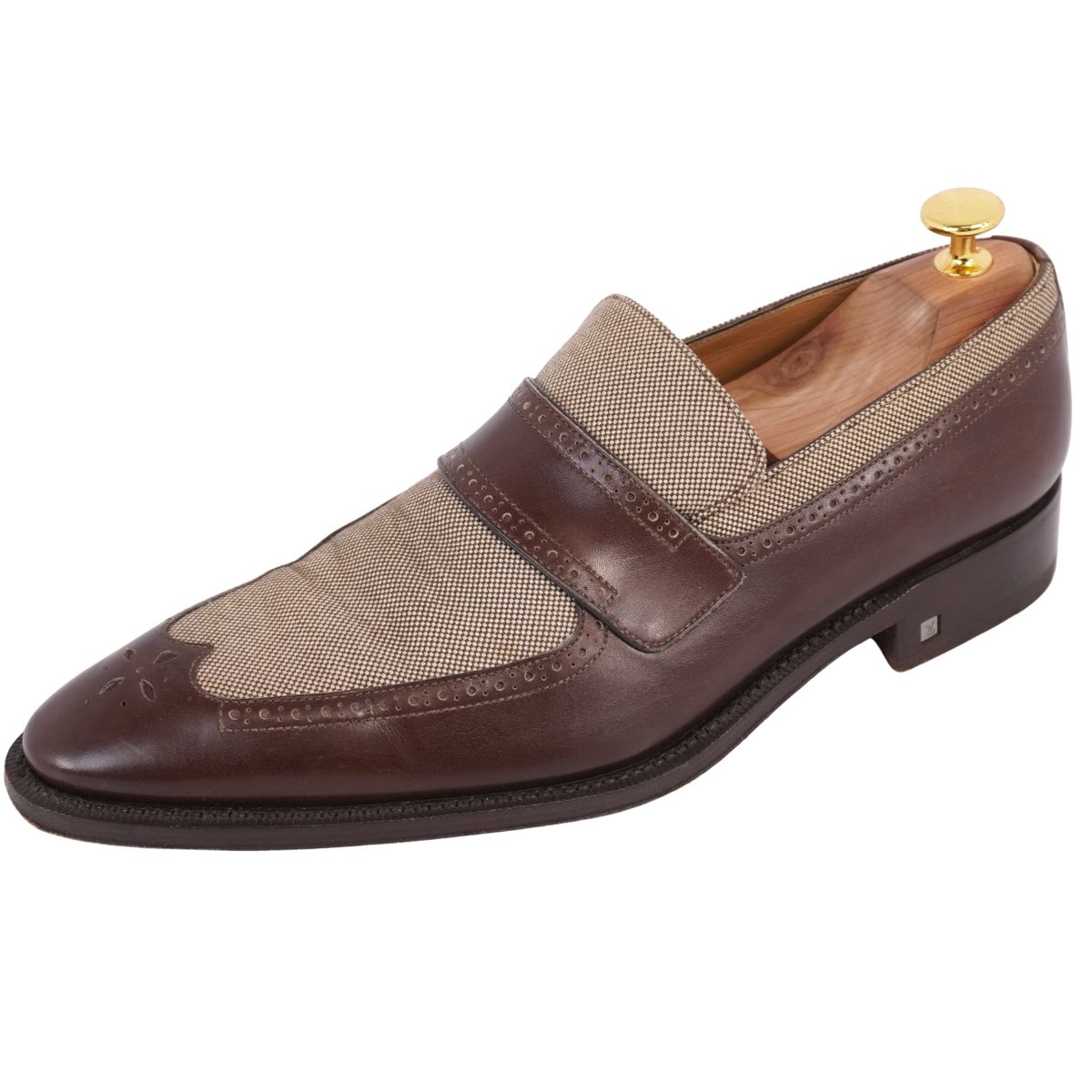 【美品】ルイヴィトン LOUIS VUITTON ローファー ビジネスシューズ レザー キャンバス 革靴 メンズ イ..