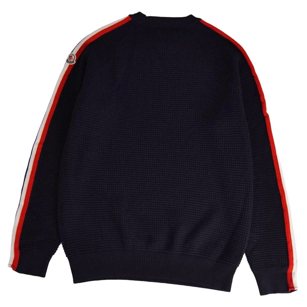 【美品】モンクレール MONCLER ニット 2020 セーター ロングスリーブ 長袖 ウール トップス メンズ M ネイビー【中古】