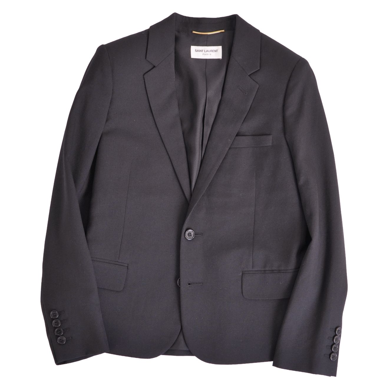 Rakuten - 【極美品】サンローラン パリ SAINT LAURENT PARIS ジャケット 2019 テーラード ウール アウター レディース イタリア製 34(XS相当) ブラック【中古】