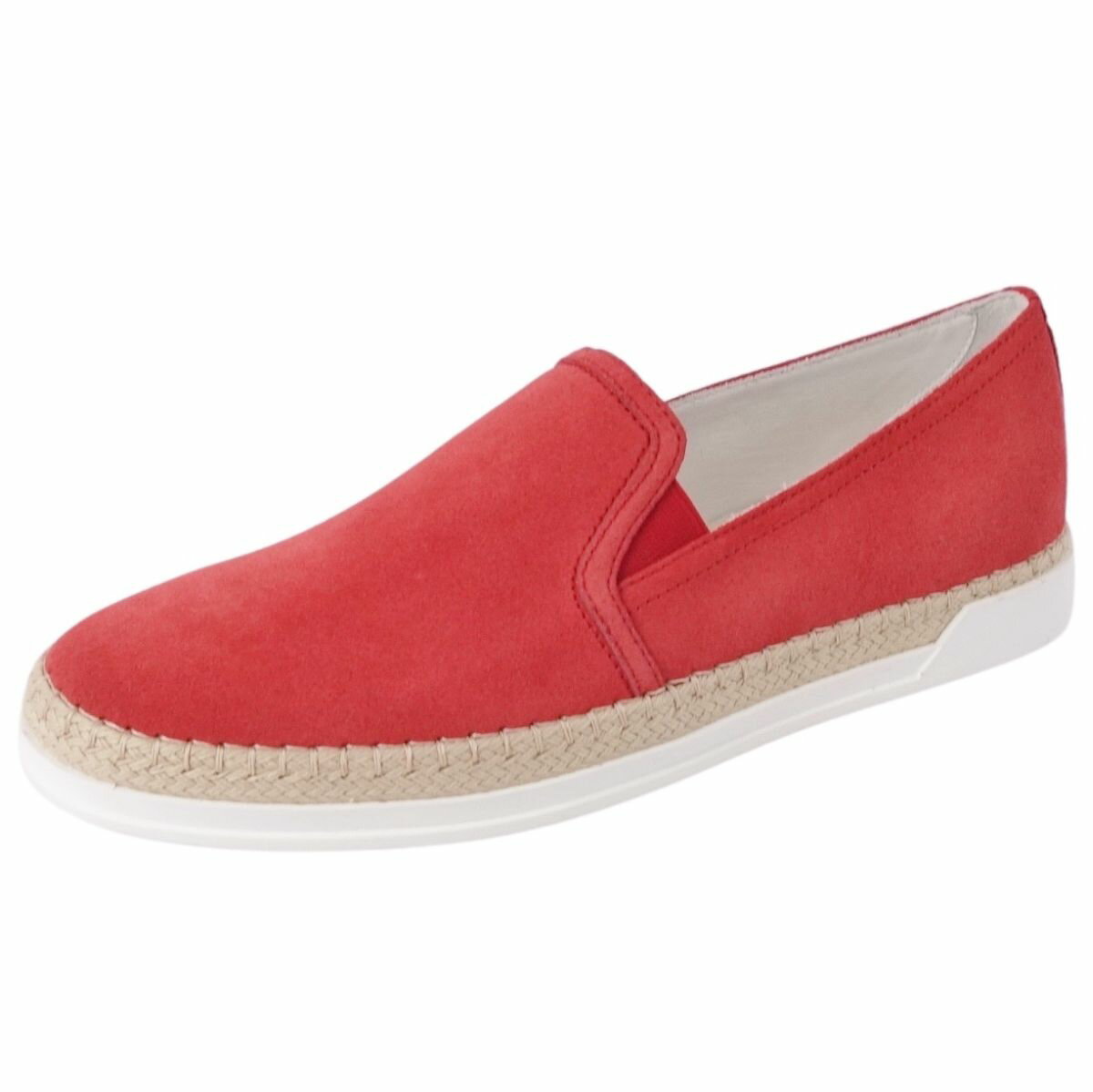 【新古品】トッズ TOD'S スニーカー スリッポン スウェードレザー シューズ レディース 39.5(26.5cm相当) レッド【中古】