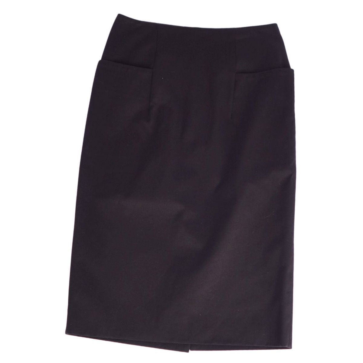 ◆上品×脚長効果◆【HERMES】Wストレッチコットン スカート 黒 ce06dt-rm10e31927_1.jpg