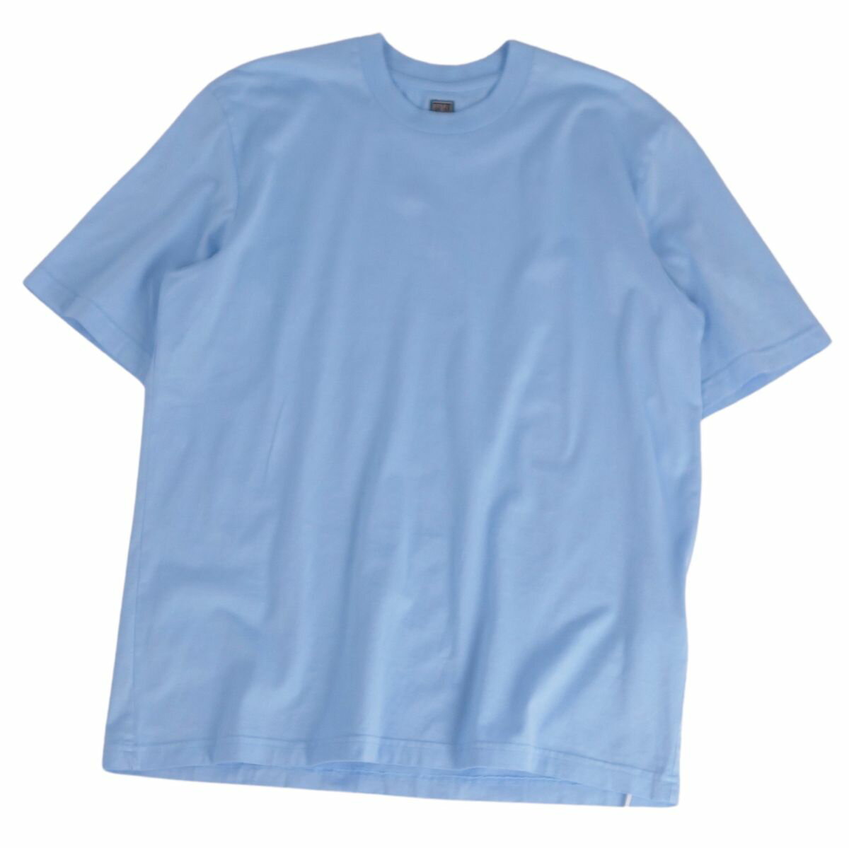 Rakuten - 【新古品】フェデリ FEDELI Tシャツ カットソー ショートスリーブ 半袖 無地 イタリア製 コットン トップス メンズ M スカイブルー【中古】