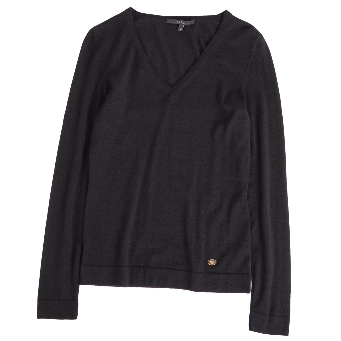 GUCCI ブラック 長袖ニット Mサイズ Knit wool sweater with embroidery in black | GUCCI® US