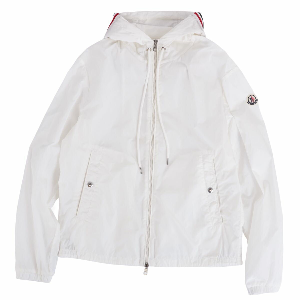 モンクレール MONCLER ジャケット ブルゾン GRIMPEURS パーカー ジップアップ ナイロン ロゴ トリコロール アウター メンズ 2(M相当) ホワイト/ブルー/レッド