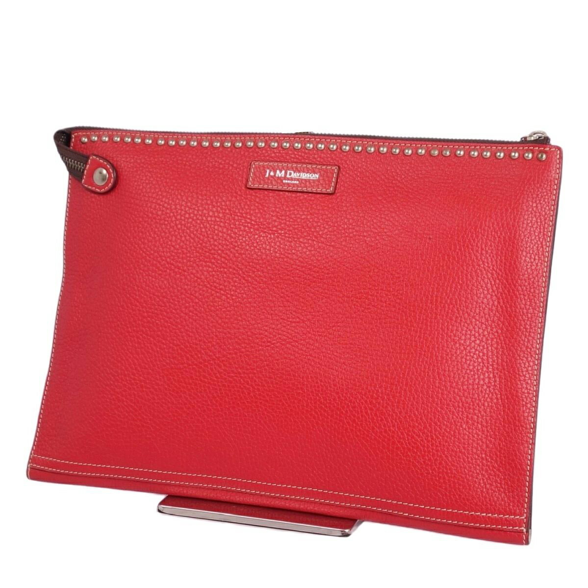 【美品】ジェイエムウエストン J.M. WESTON バッグ クラッチバッグ セカンドバッグ スタッズ レザー カ..