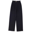 【美品】Vintage シャネル CHANEL パンツ ロングパンツ ココマークボタン ウール ボトムス レディース フランス製 34(S相当) ブラック【中古...