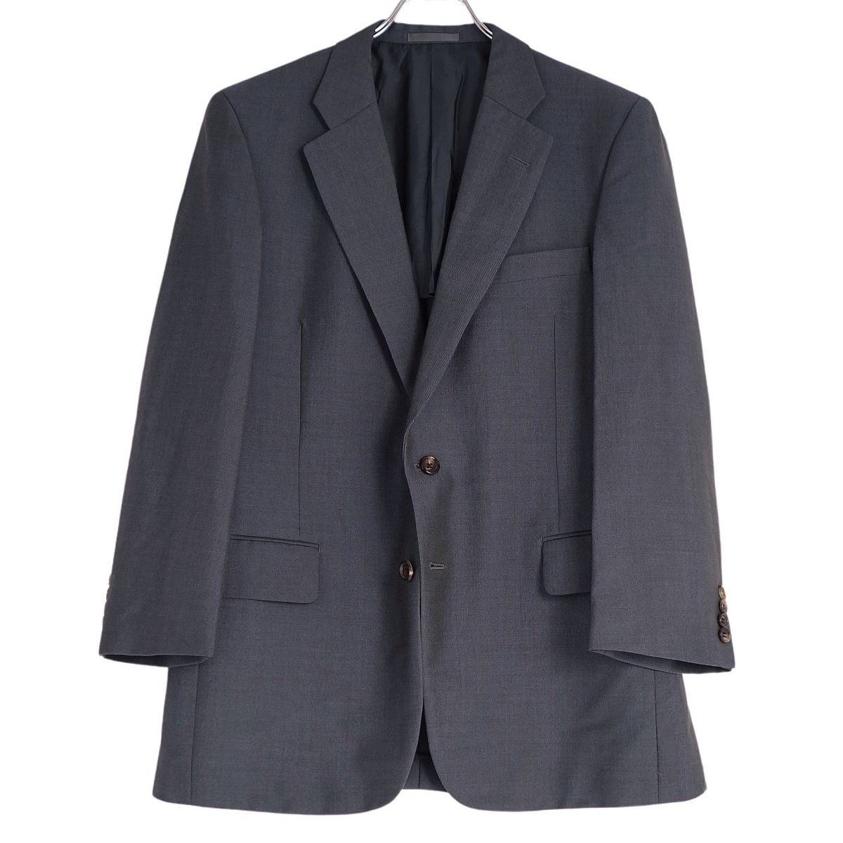 Rakuten - Vintage バーバリー Burberrys ジャケット テーラードジャケット シングル ウール 無地 アウター メンズ 94-82-175A6(L相当) グレー【中古】