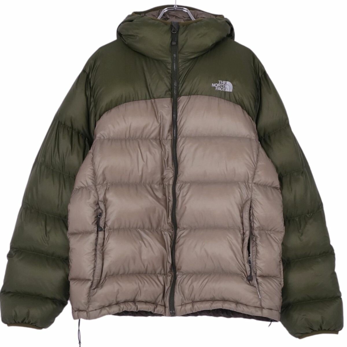 【美品】ザノースフェイス THE NORTH FACE SUMIT SERIES ジャケット ACONCAGUA HOODIE アコンカグア ダウンジャケット アウター メンズ L カーキ【中古】