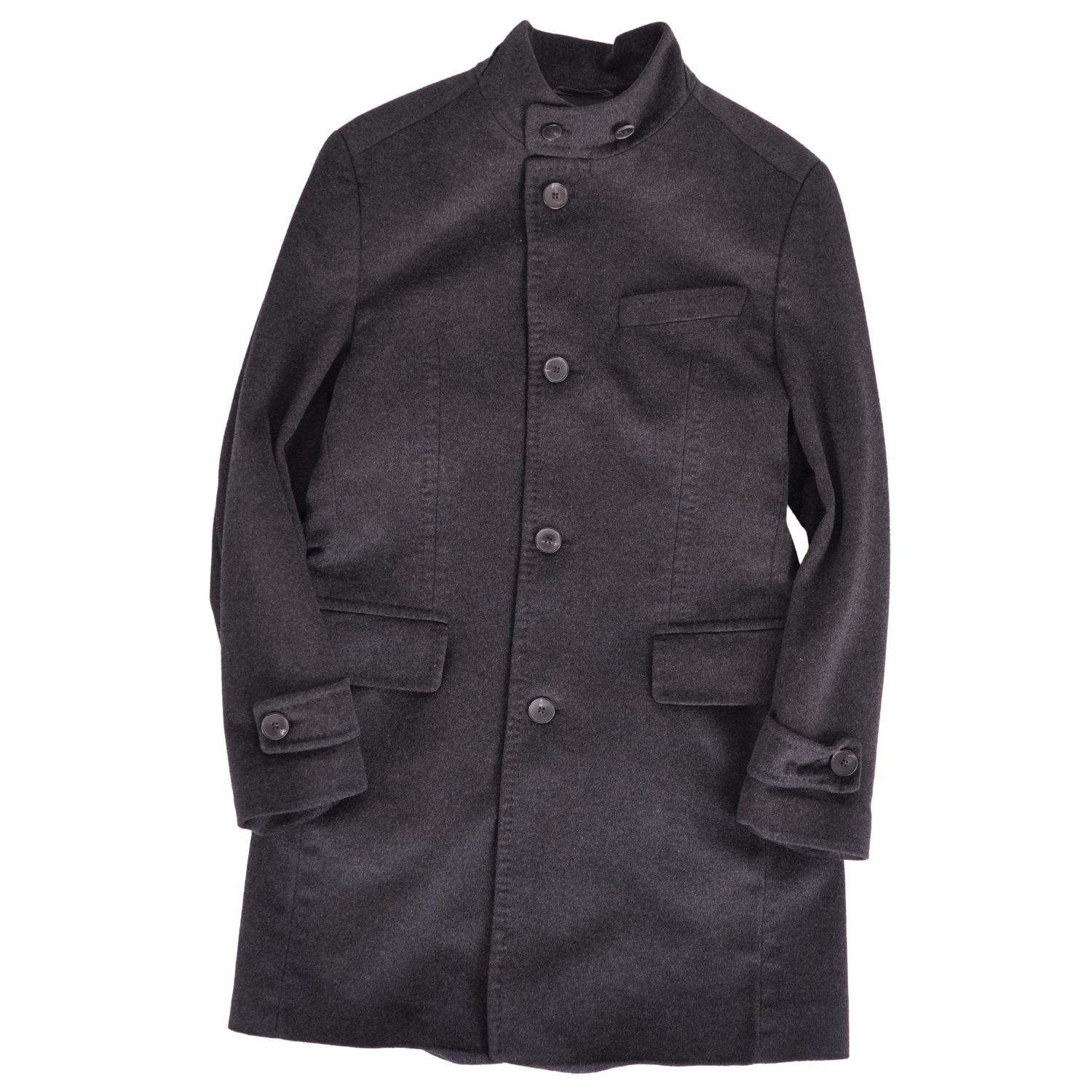 90s ヒューゴ ボス スタンドカラー メルトンウールコート ミニマル 黒 4 HUGO BOSS（ヒューゴ・ボス） コート 50525764 メンズ ヴァージン
