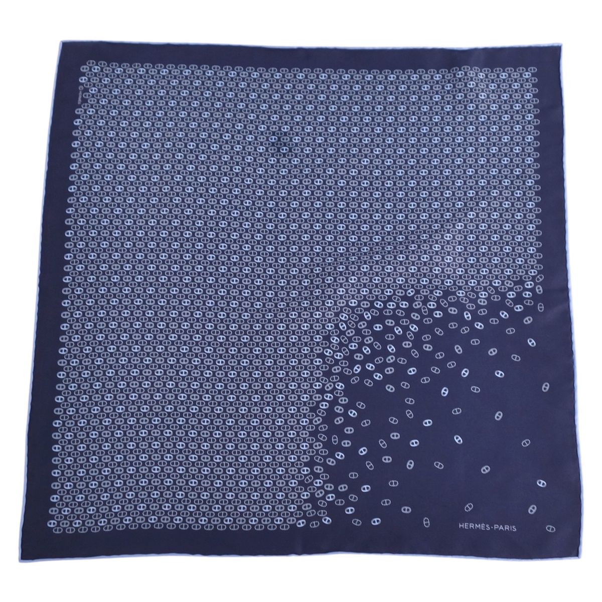 HERMESエルメス スカーフ プチカレ カレ45 美品 COSMOS ネイビー