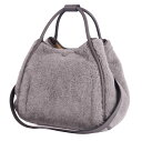 【極美品】マックスマーラ Max Mara バッグ 2022 マリン テディベア 2way トートバッグ ショルダーバッグ レディース イタリア製 グレー【中古】