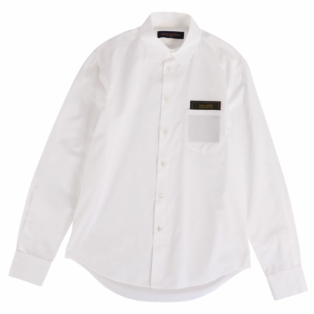 【美品】ルイヴィトン LOUIS VUITTON シャツ 2020 DNA ステープルズエディション ロングスリーブ 長袖 コットン トップス メンズ イタ..