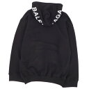 【美品】バレンシアガ BALENCIAGA パーカー フーディー スウェット プルオーバー ロゴ コットン トップス メンズ XS ブラック【中古】