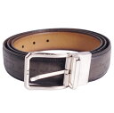 【極美品】ベルルッティ BERLUTI ベルト レザーベルト リバーシブル カリグラフィ スクリット メンズ イタリア製 115/46 ブラウン/ブラック【中古...