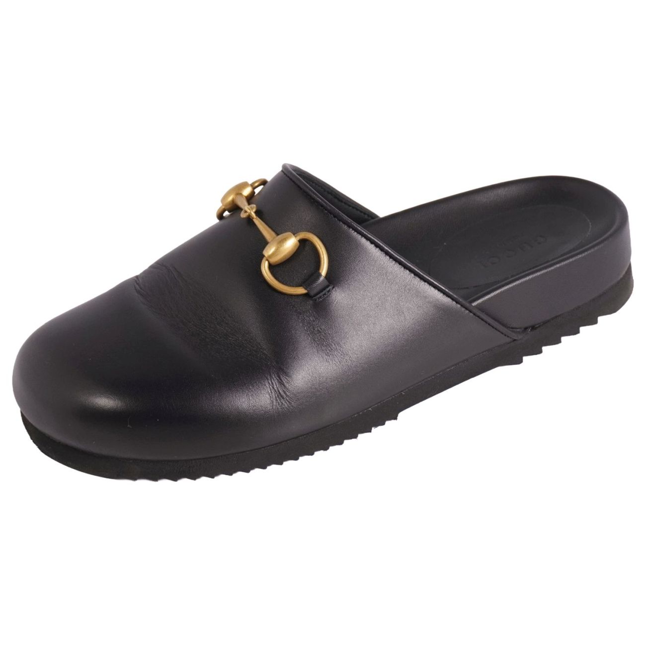 【良品】GUCCI グッチ ホースビット 41 金金具 サンダル スリッパ 黒 中古・古着通販】GUCCI (グッチ) ホースビットトングサンダル ブラック