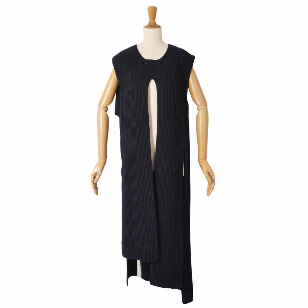 樂天商城 - 【美品】セリーヌ CELINE ニット ロングジレ フィービー期 ノースリーブ ウール カシミヤ トップス レディース イタリア製 S ネイビー【中古】