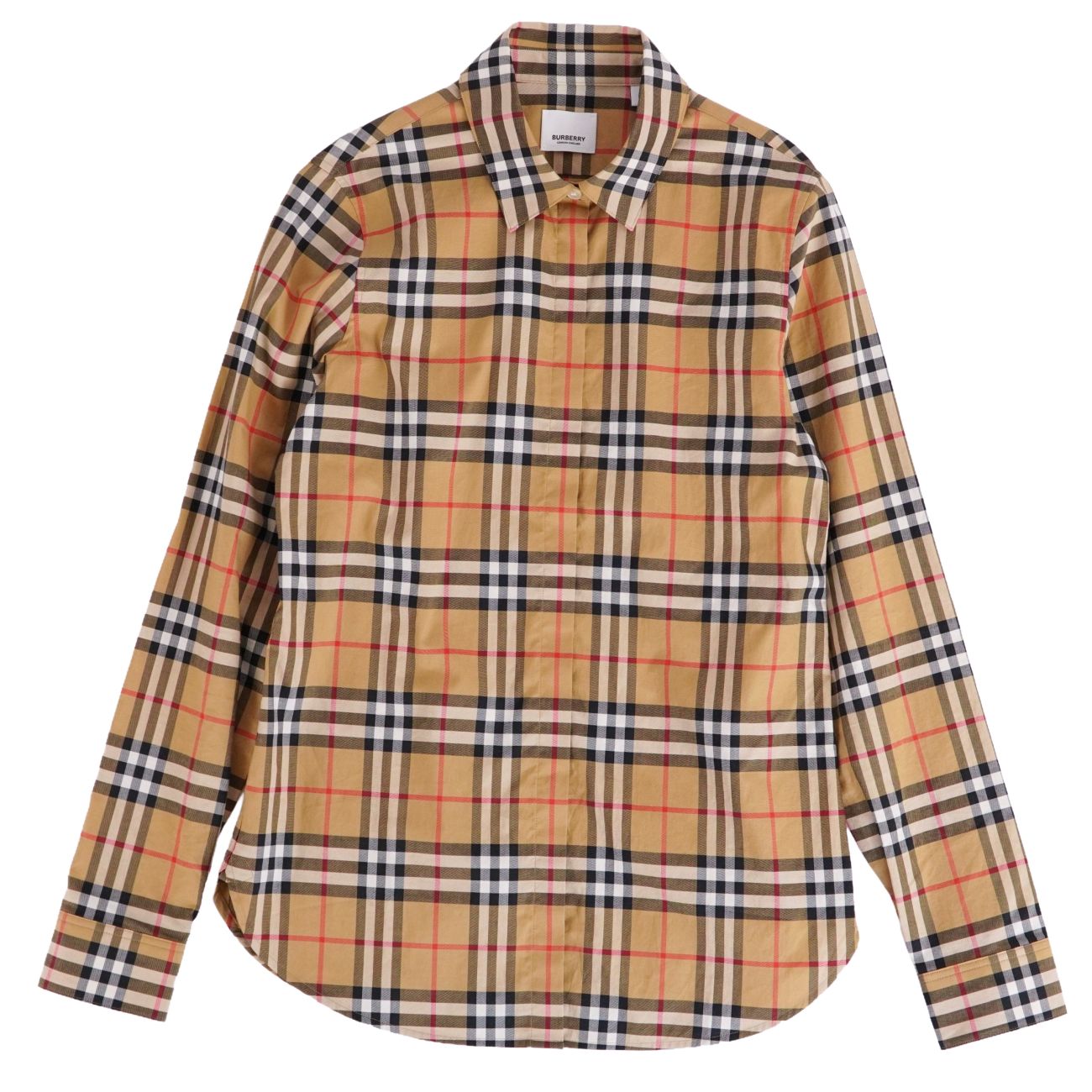 �����ʡۥС��Х꡼ BURBERRY ����� ���󥰥��꡼�� Ĺµ �����å� ���åȥ�100% �ȥåץ� ��ǥ����� 34(XS����) �١��������š�