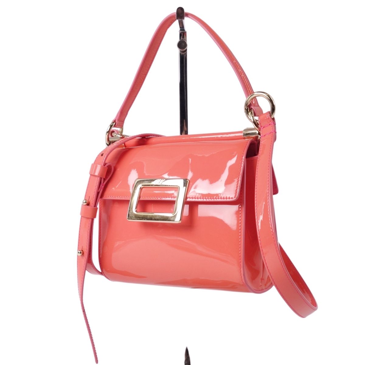 ロジェヴィヴィエ Roger Vivier バッグ 2way ハンドバッグ ショルダーバッグ MISS VIV ベルヴィヴィエ パテントレザー カバン レディース ピンク【中古】のサムネイル
