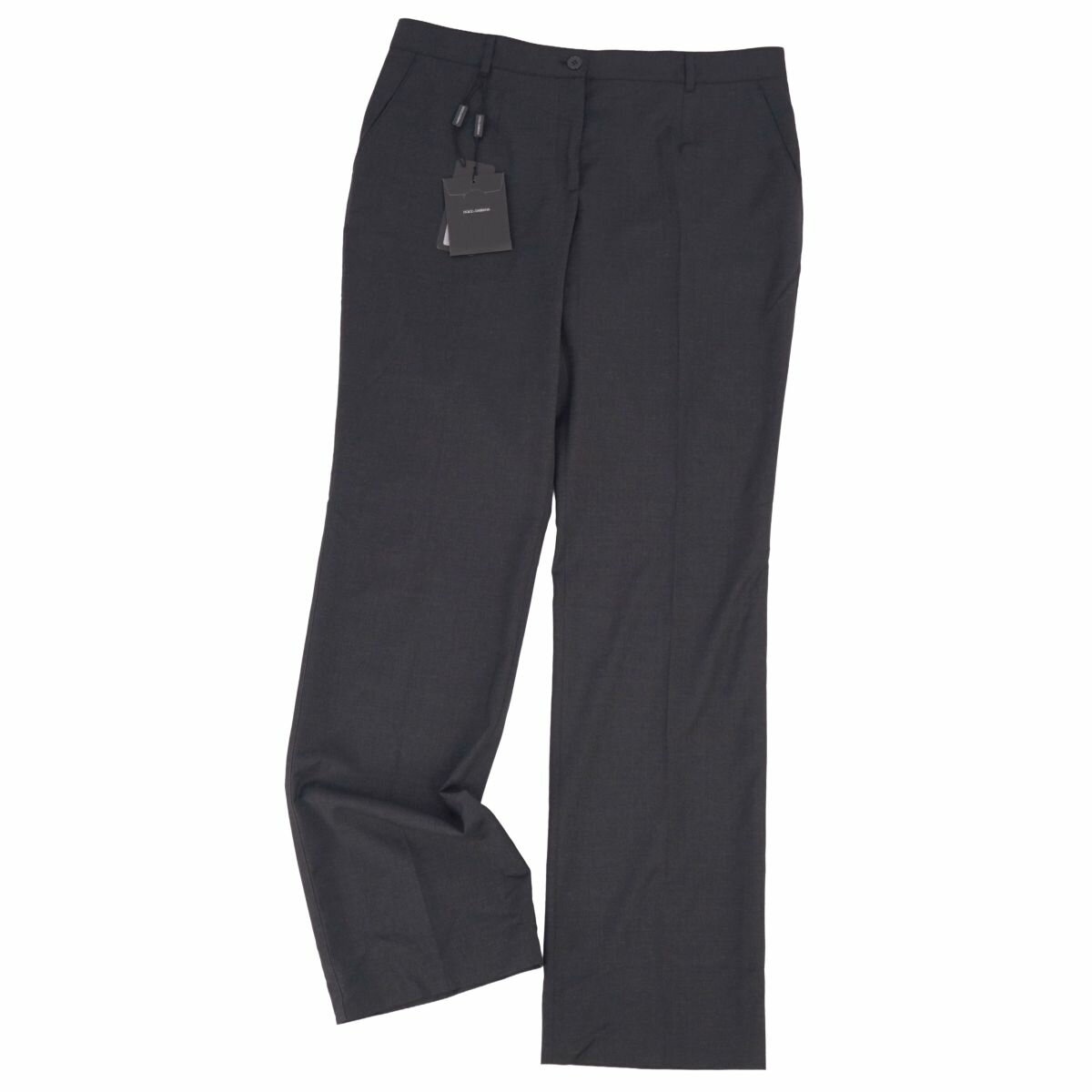 【新古品】ドルチェ&ガッバーナ DOLCE&GABBANA パンツ ロングパンツ スラックス ウール ボトムス レディース イタリア製 48 ブラック【中古】