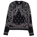 【極美品】エルメス HERMES 23SS ニット セーター ロングスリーブ 長袖 総柄 Brides de Gala カシミヤ トップス レディース 34(S...