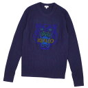 【美品】ケンゾー KENZO ニット セーター ロングスリーブ 長袖 タイガー ウール トップス メンズ L ネイビー【中古】(4)