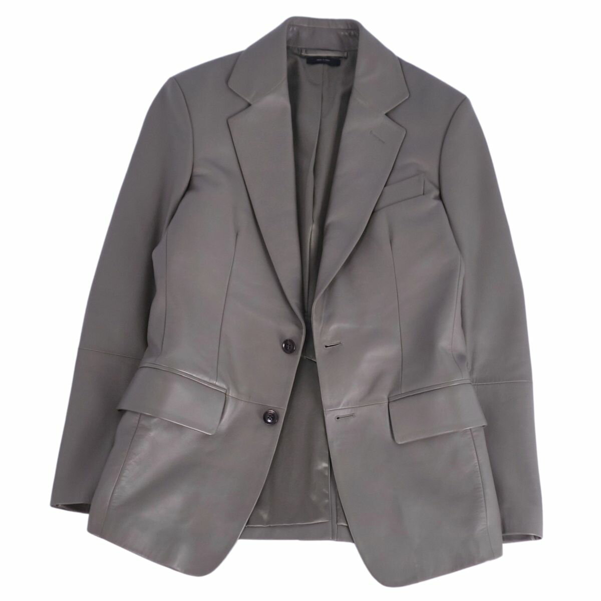 【極美品】トムフォード TOM FORD ジャケット レザージャケット ラムレザー アウター メンズ イタリア製 46 グレー【中古】
