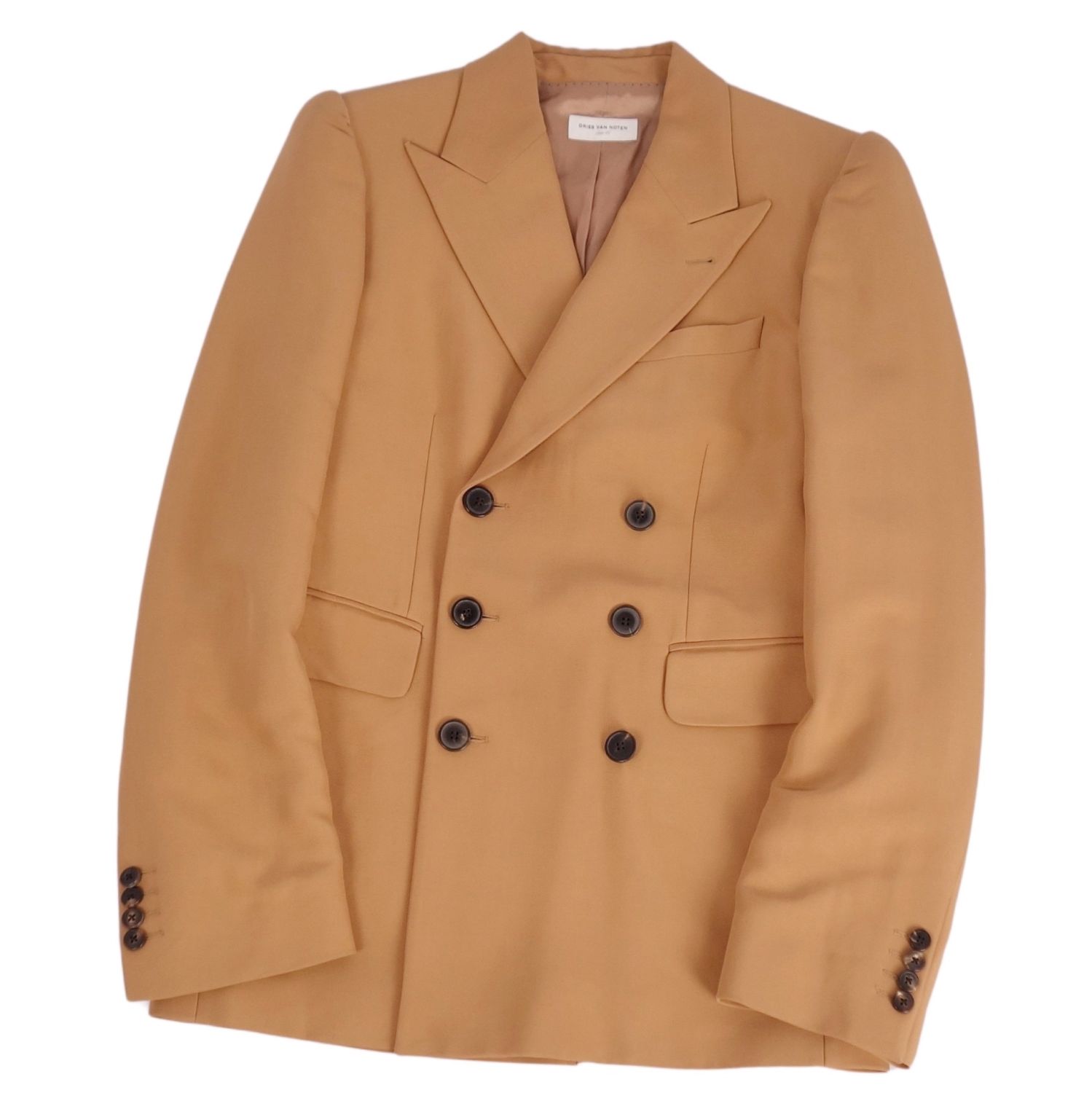 Rakuten - 【美品】ドリスヴァンノッテン DRIES VAN NOTEN ジャケット テーラード ダブルブレスト コットン アウター メンズ 46(S相当) ブラウン【中古】