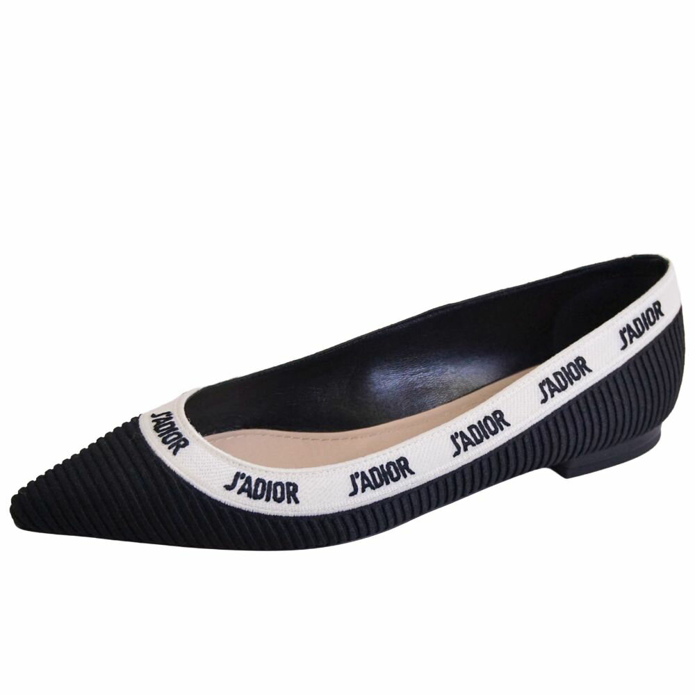 Rakuten - 【新古品】クリスチャンディオール Christian Dior パンプス J'ADIOR フラットパンプス ロゴ キャンバス シューズ 靴 レディース イタリア製 35(22cm相当) ブラック【中古】