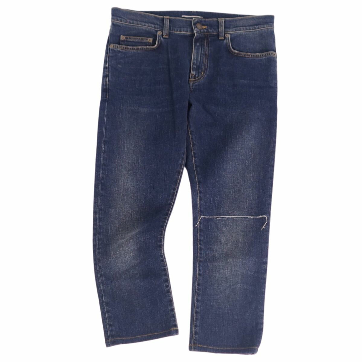 【美品】サンローラン パリ SAINT LAURENT PARIS パンツ デニムパンツ ダメージ加工 ボトムス メンズ イタリア製 30 インディゴブルー【中古】