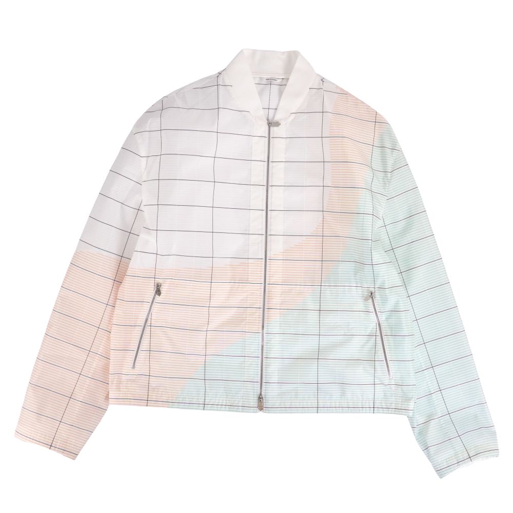 樂天商城 - 【極美品】エルメス HERMES ジャケット ブルゾン ジップアップ チェック ポリエステル アウター メンズ フランス製 56(XL相当) ホワイト【中古】