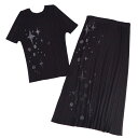 【極美品】プリーツプリーズ イッセイミヤケ PLEATS PLEASE セットアップ スカートスーツ プリーツ シャツ スカート レディース 3(L相当) ブラ...