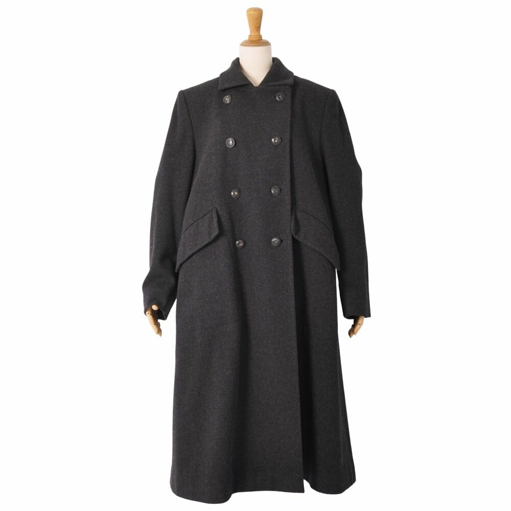 樂天商城 - 【美品】Vintage エルメス HERMES コート ロングコート ダブルブレスト ウール アウター レディース フランス製 42(XL相当) ブラック【中古】