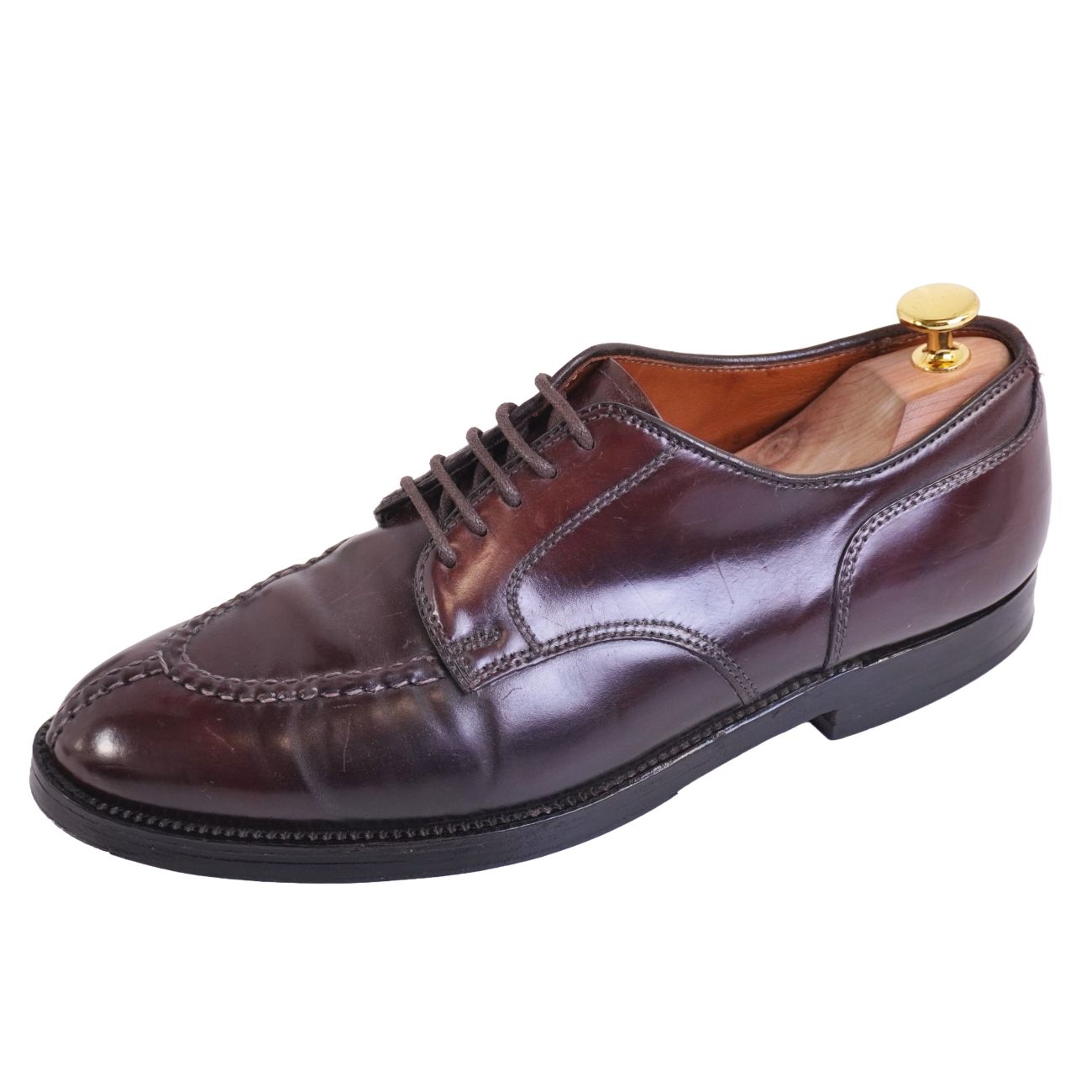 Rakuten - オールデン Alden レザーシューズ 2210 ダービーシューズ ビジネスシューズ モカシン Uチップ NST レースアップ コードバン 革靴 メンズ アメリカ製 7.5(25.5cm相当) バーガンディ【中古】