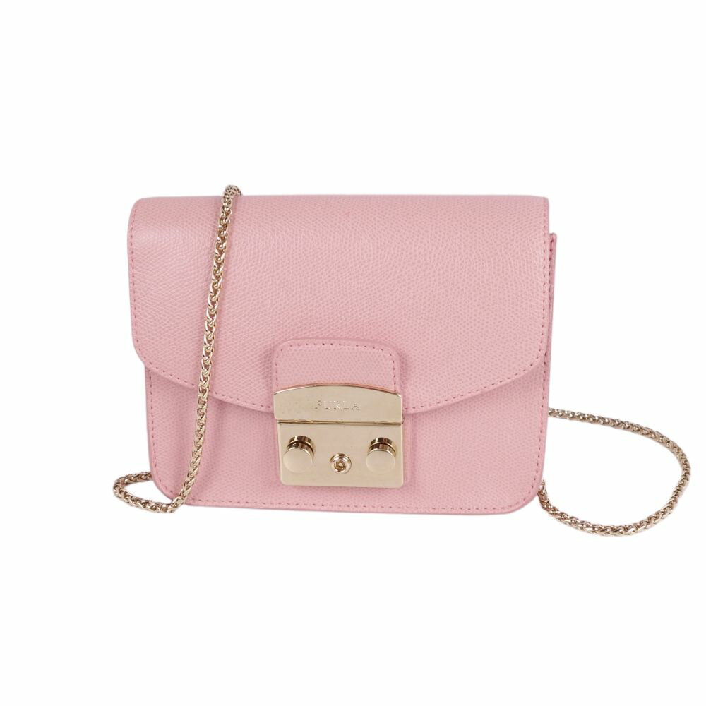 【美品】フルラ FURLA バッグ メトロポリス ミニ ショルダーバッグ カーフレザー 本革 カバン 鞄 レディース ピンク【中古】