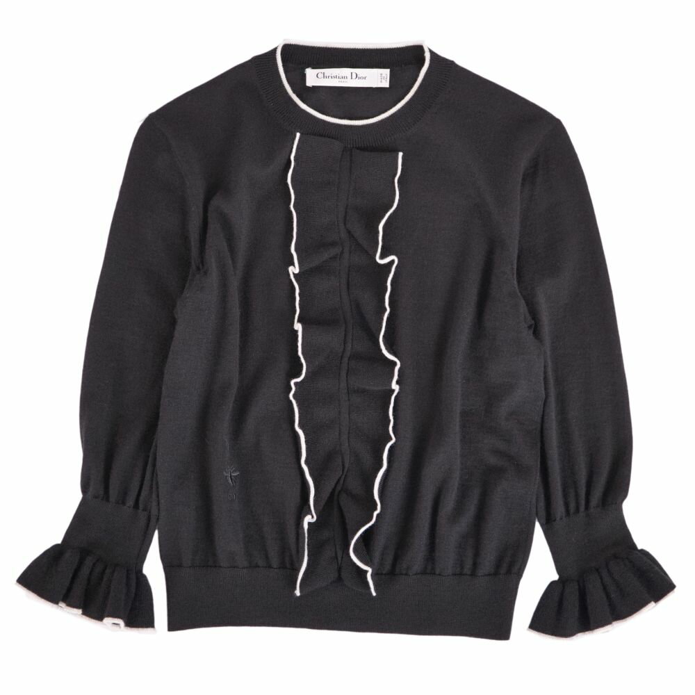 樂天商城 - 【美品】クリスチャンディオール Christian Dior ニット 2023 セーター ロングスリーブ 長袖 カシミヤ シルク トップス レディース イタリア製 F36(S相当) ブラック【中古】