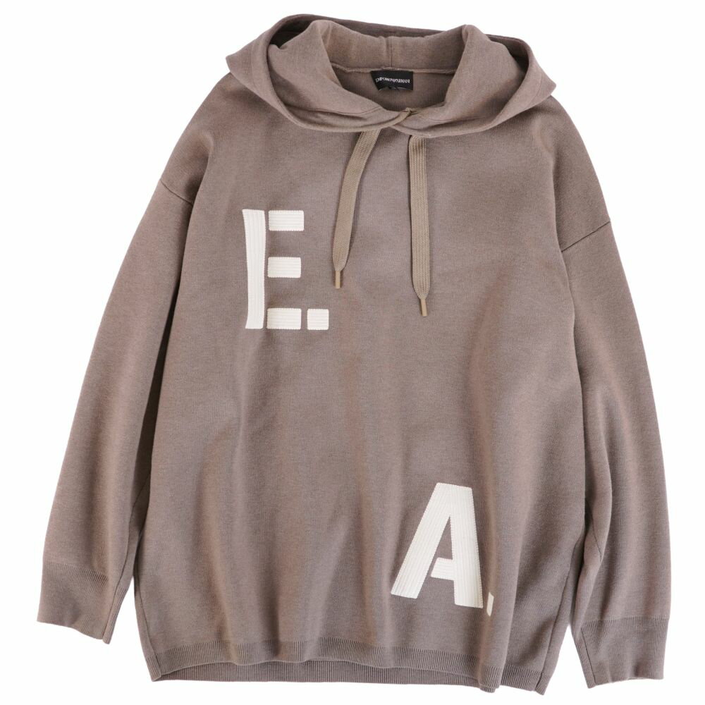 Rakuten - 【美品】エンポリオアルマーニ EMPORIO ARMANI パーカー 2022 フーディー ニット ウール トップス メンズ XL グレージュ【中古】