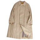 【極美品】アクアスキュータム Aquascutum コート ライナー付き AQUA5 ステンカラーコート バルマカーンコート コットン アウター メンズ 36 ベージュ【中古】