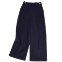 【極美品】エルメス HERMES 23SS パンツ ロングパンツ ワイドパンツ セリエボタン ピーチスキン コットン ボトムス レディース 34(S相当) ネイ...