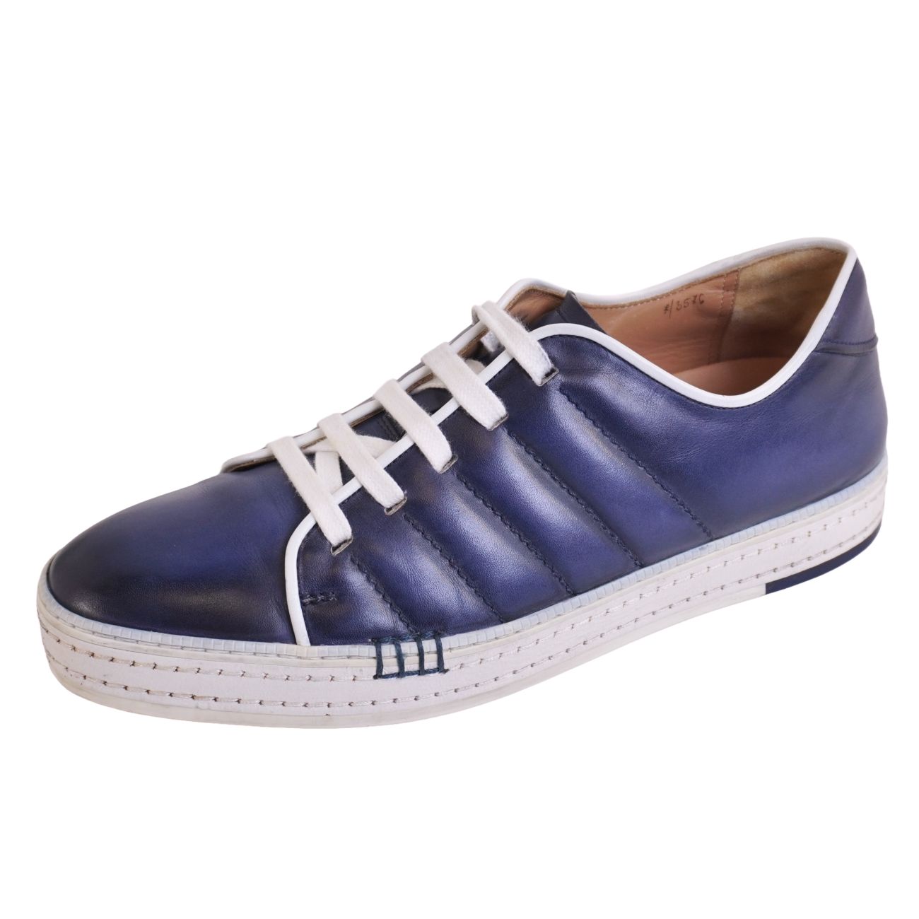 Rakuten - 【美品】ベルルッティ Berluti スニーカー プレイタイム PLAYTIME ローカット レザー シューズ 靴 メンズ イタリア製 7(26.5cm相当) ネイビー【中古】