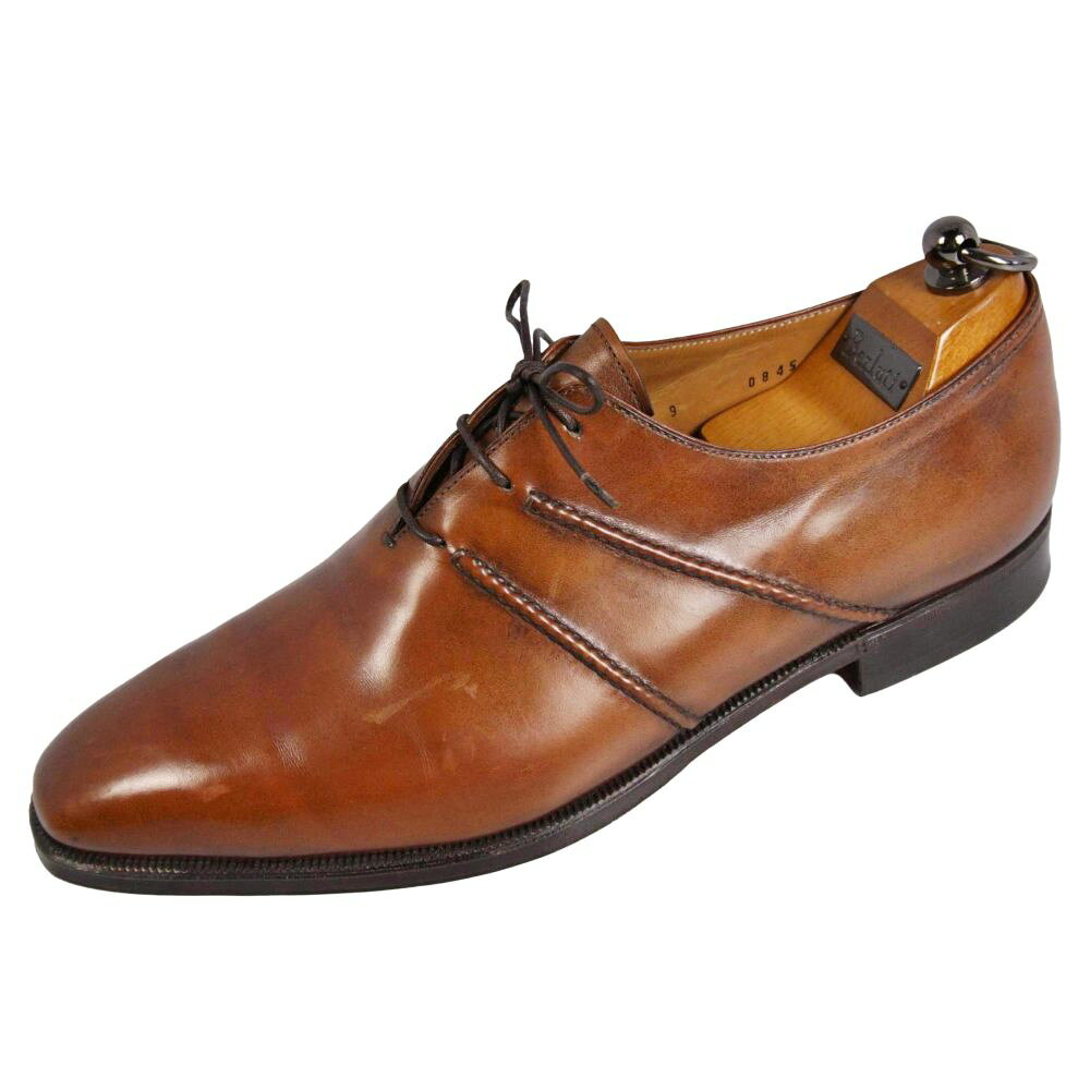 樂天商城 - 【美品】ベルルッティ Berluti レザーシューズ オルガ期 アレッサンドロ ガレ オックスフォード ビジネスシューズ 革靴 メンズ 9(28.5cm相当) ブラウン【中古】