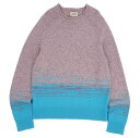 【美品】エルメス HERMES 22SS ニット セーター ロングスリーブ 長袖 カシミヤ100% トップス メンズ M グレー/ライトブルー【中古】