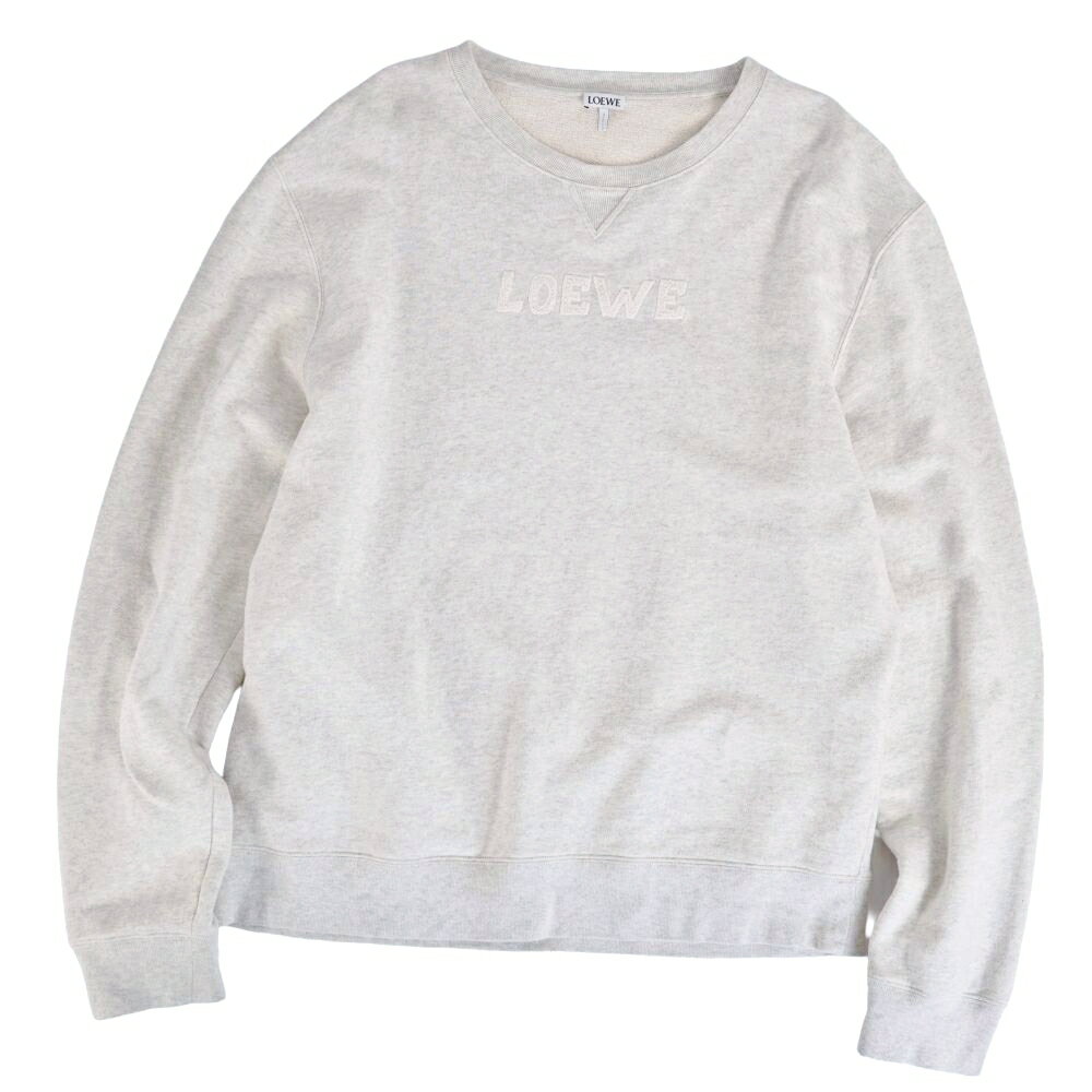 Rakuten - 【美品】ロエベ LOEWE スウェット トレーナー ロングスリーブ 長袖 ロゴ コットン トップス メンズ XL グレー【中古】