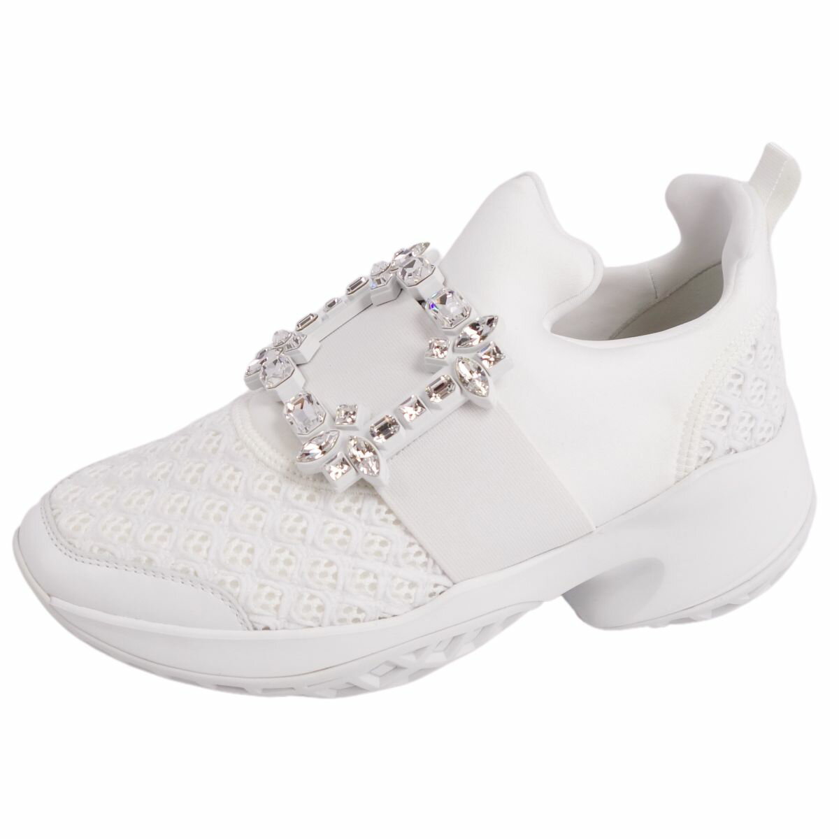 【新古品】ロジェヴィヴィエ Roger Vivier スニーカー スリッポン VIV RUN ヴィヴ ラン クリスタルバックル ランスニーカー シューズ レディース 36(23cm相当) ホワイト【中古】のサムネイル
