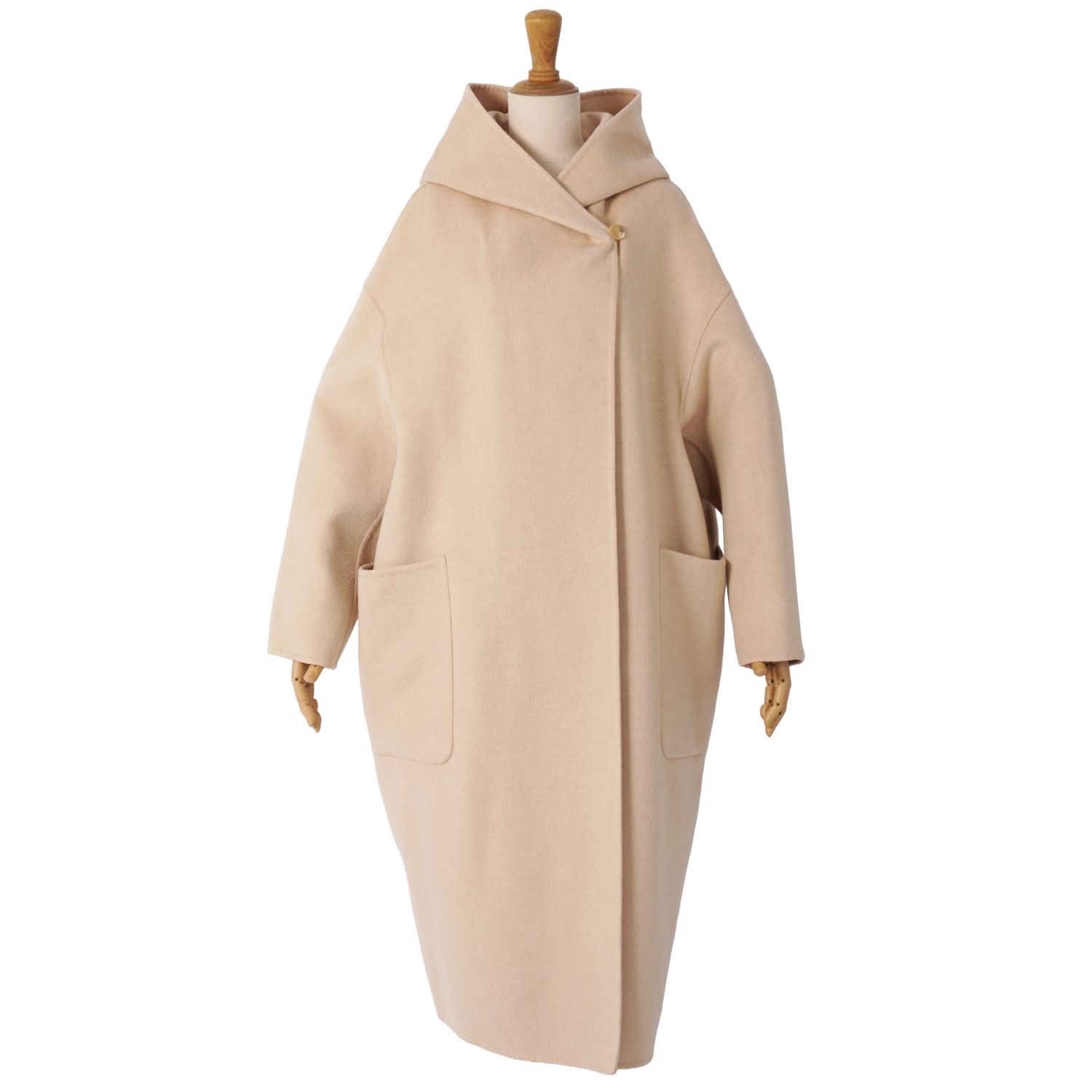 【極美品】マックスマーラ Max Mara 白タグ cucito a mano クチートアマーノ コート フーデッドコート キャメル100％ アウター レディース JI40 USA6 FB38(M相当) ベージュ【中古】
