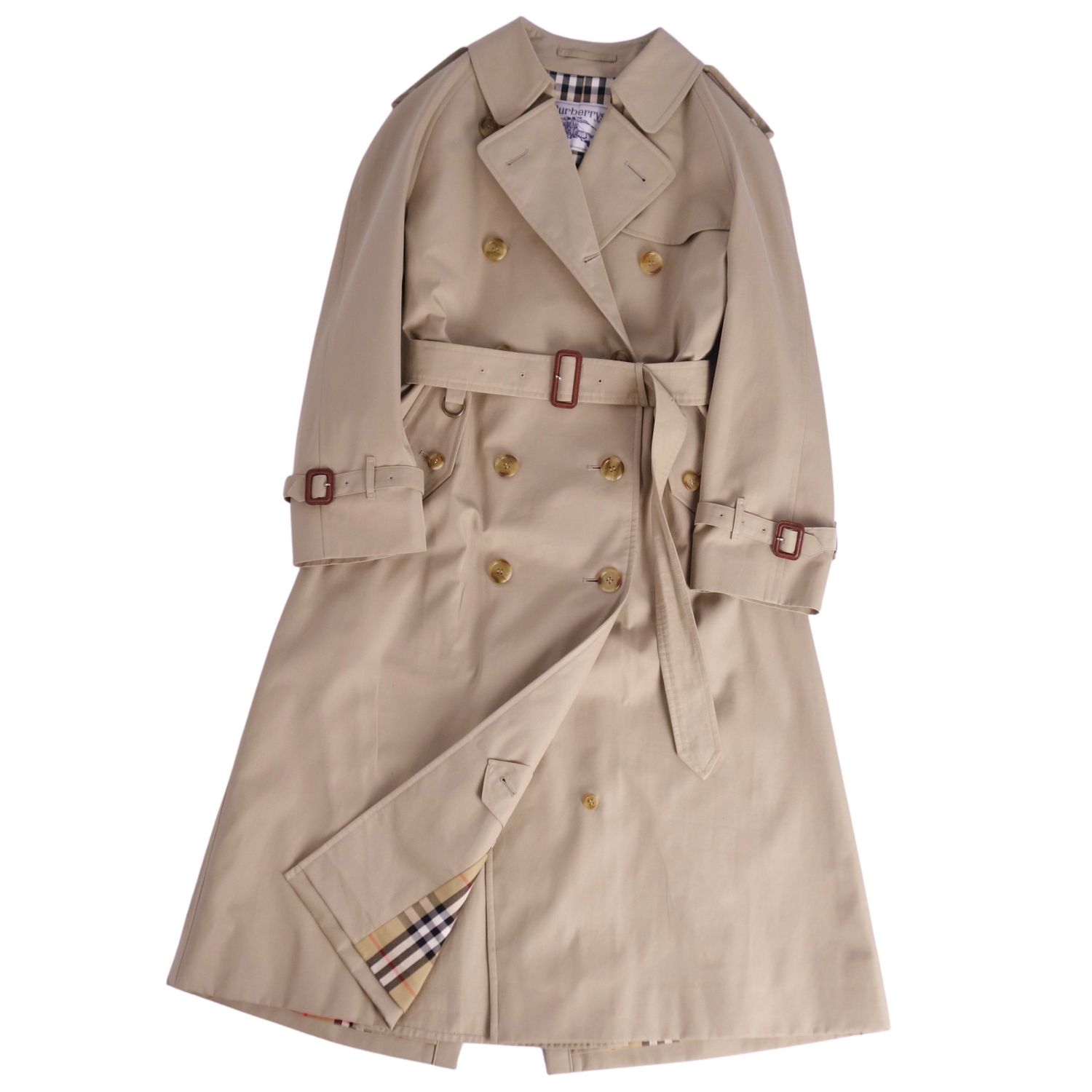 極美品 バーバリー 大きいサイズ トレンチコート 裏地総柄 キャメル ミドル丈 極美品 バーバリー 大きいサイズ トレンチコート 裏地総柄 キャメル